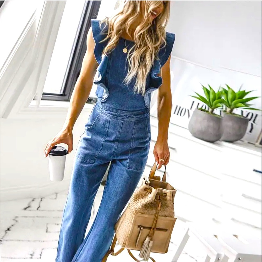 Butterfly Bell Wide-leg Bodycon Denim Jumper